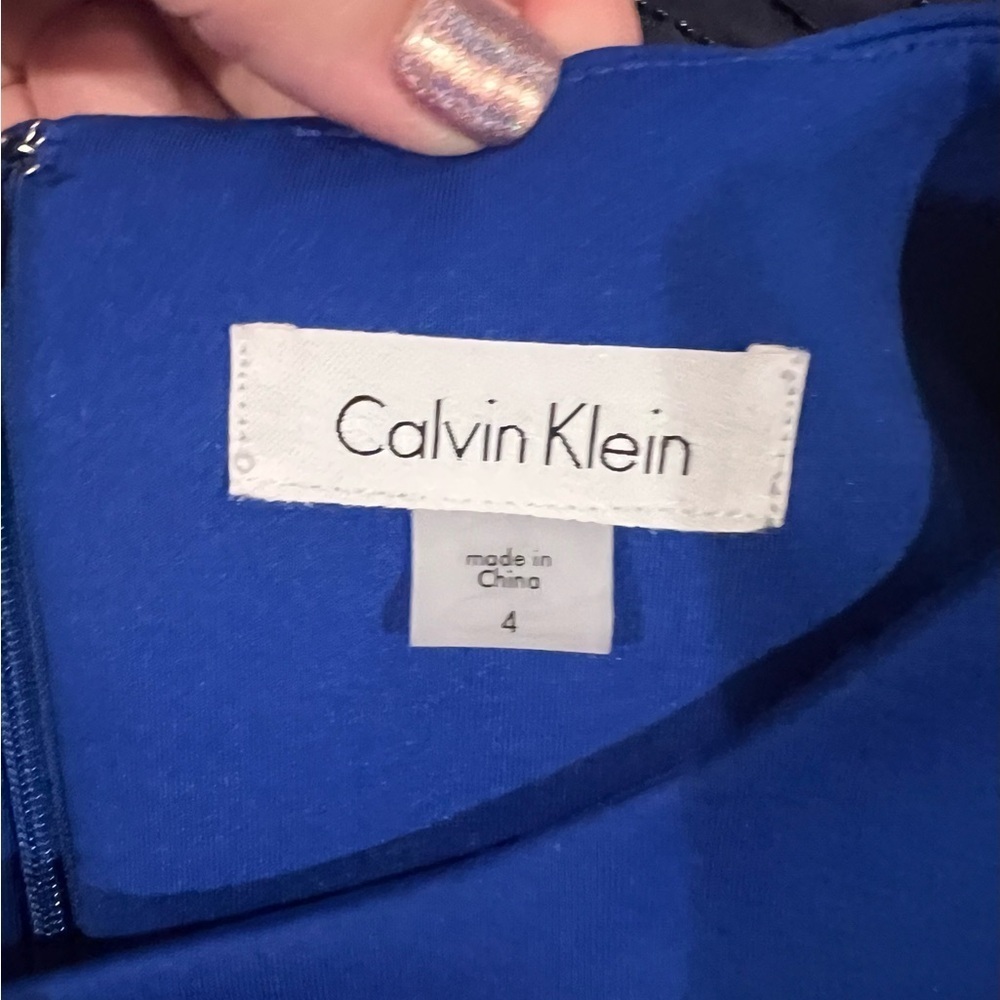 Calvin Klein Blue Sleeveless Shift Dress - Picture 11 of 12